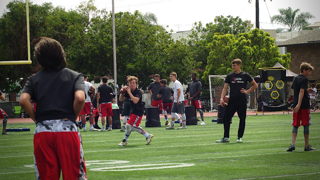 Drop back drills for quarterbacks